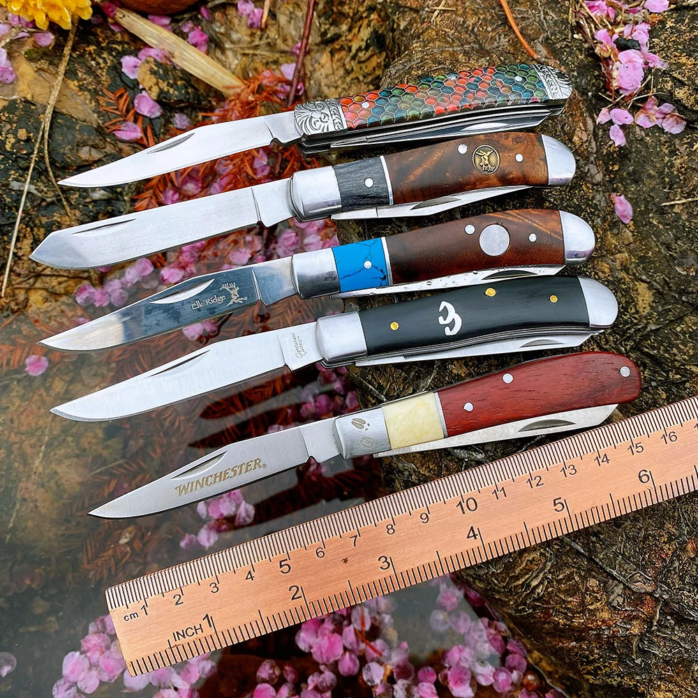Watchman BK007 Trapper Slip Joint Folding Knife – Bone Handle Folding Pocket Knife Qst