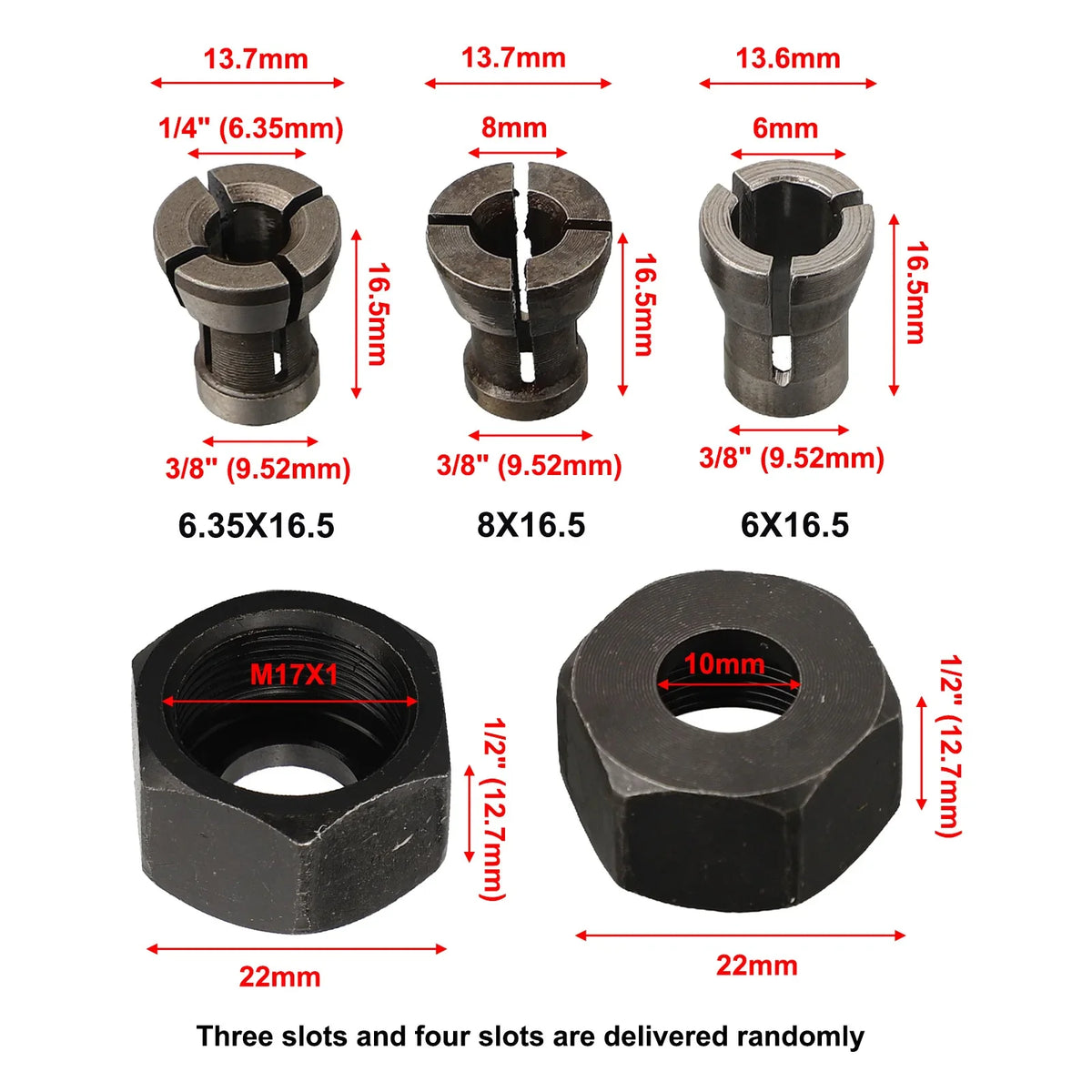Collet Chuck Adapter M17 Nut 8mm – Engraving & Router Router Collet Adapter Qme