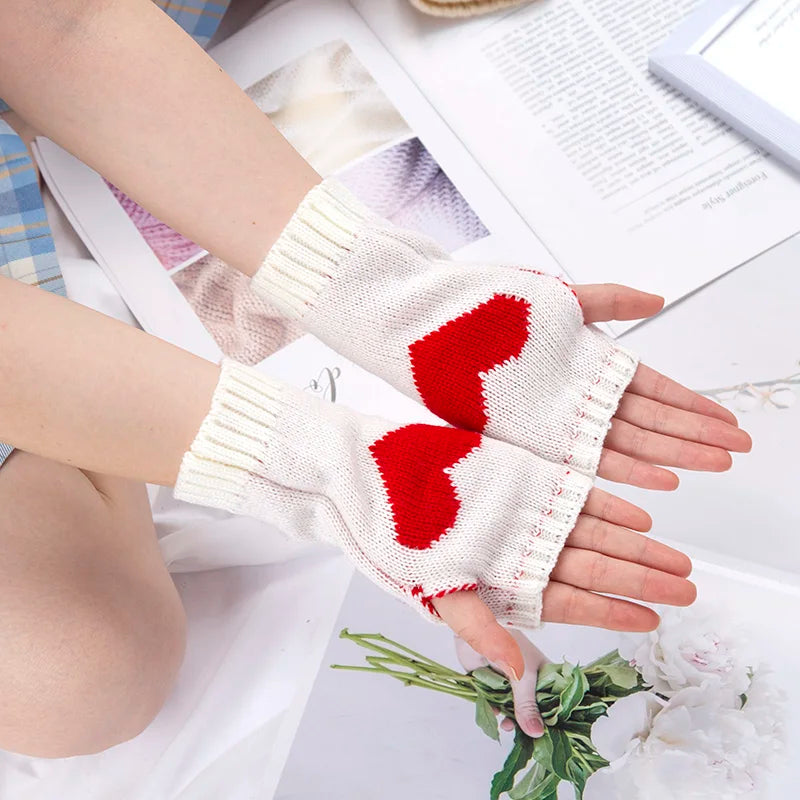 Women's Crochet Fingerless Gloves & Arm Warmers – 7 Colors Fingerless Arm Warmers Qme WHITE length-20cm