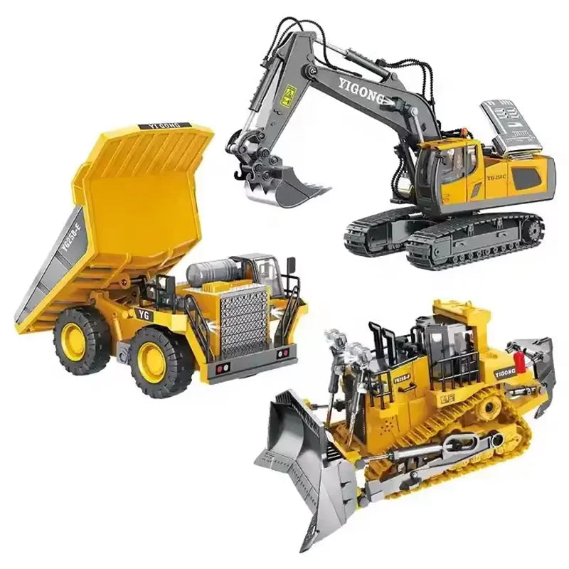 RC Remote Control Excavator Dump Truck Bulldozer Toy for Kids RC Construction Toy Qme