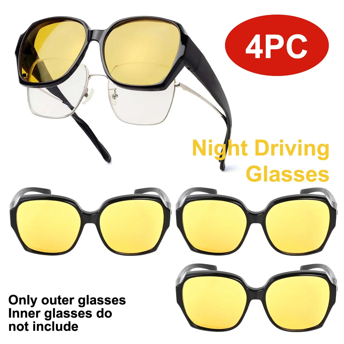 VOPHA T01 UV400 Anti-Glare Driving Sunglasses – Unisex Driving Sunglasses Qst 4PC