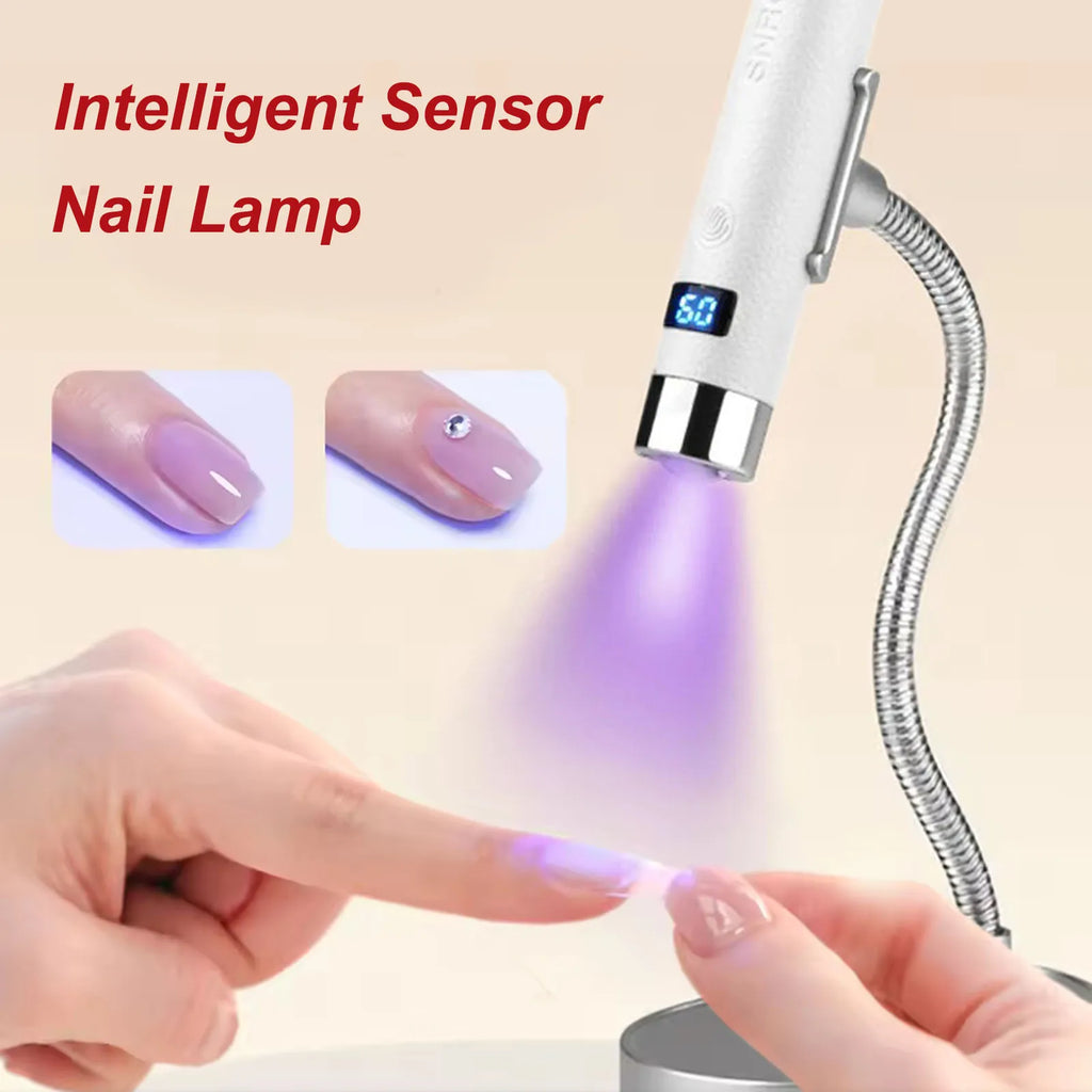 Mini UV LED Nail Lamp – AI Sensor Cordless Gel Nail Dryer UV LED Nail Lamp Qst