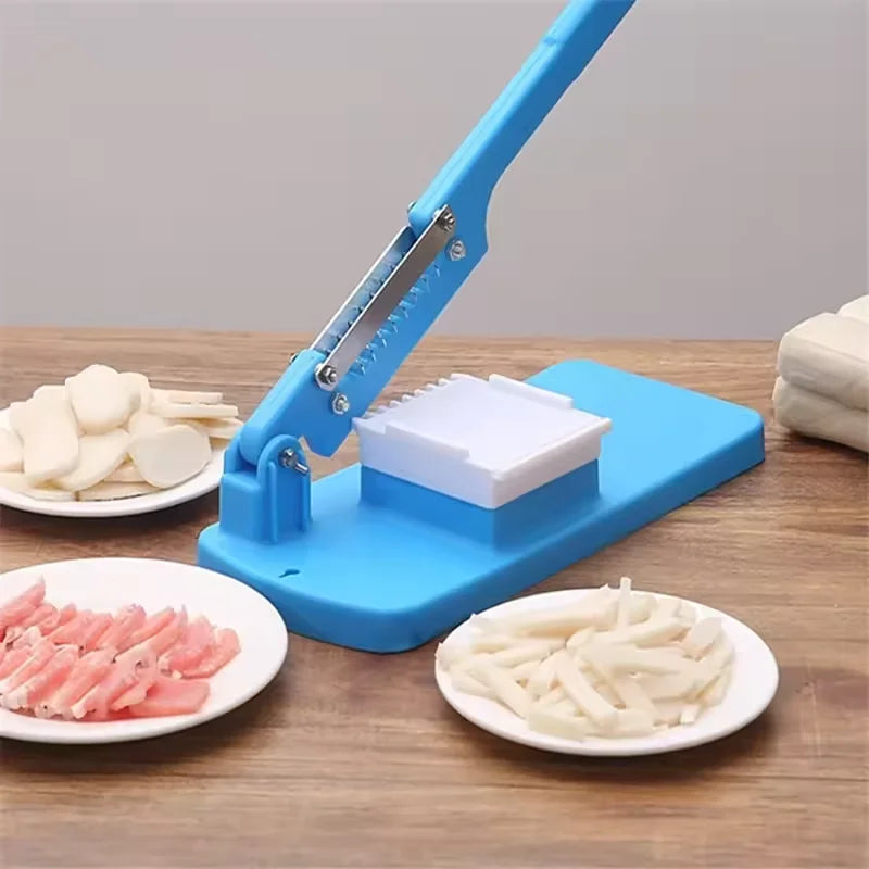 Manual Meat & Vegetable Slicer – Stainless Steel Blade, Blue Manual Food Slicer Qst