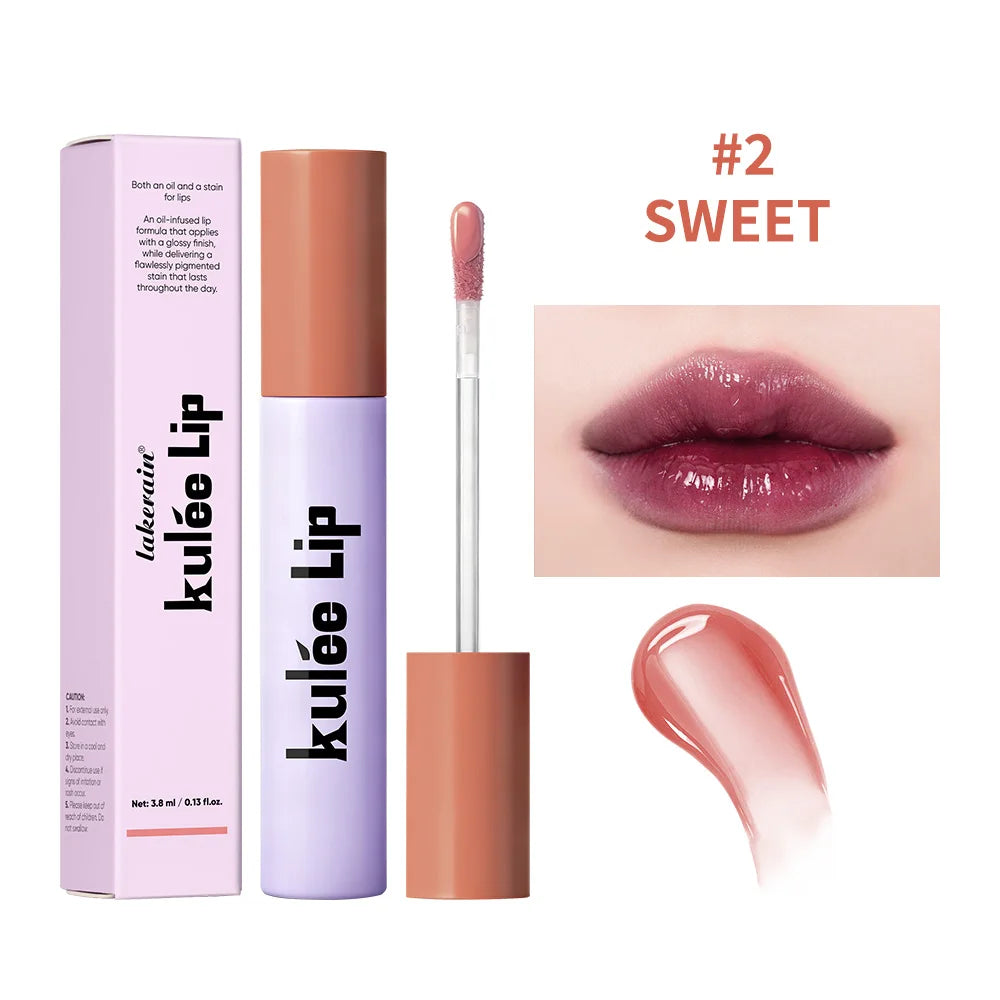 Lakerain Nourishing Lip Oil Gloss – Long-Lasting Color & Moisture Lip Oil Gloss Qst 02