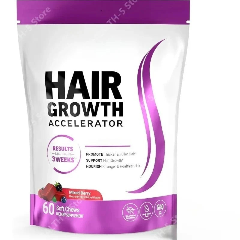 Hair Growth Soft Chews – Vitamins for Thicker, Fuller Hair 60ct Hair Growth Supplement Qst 60 Count(Pack of 1)