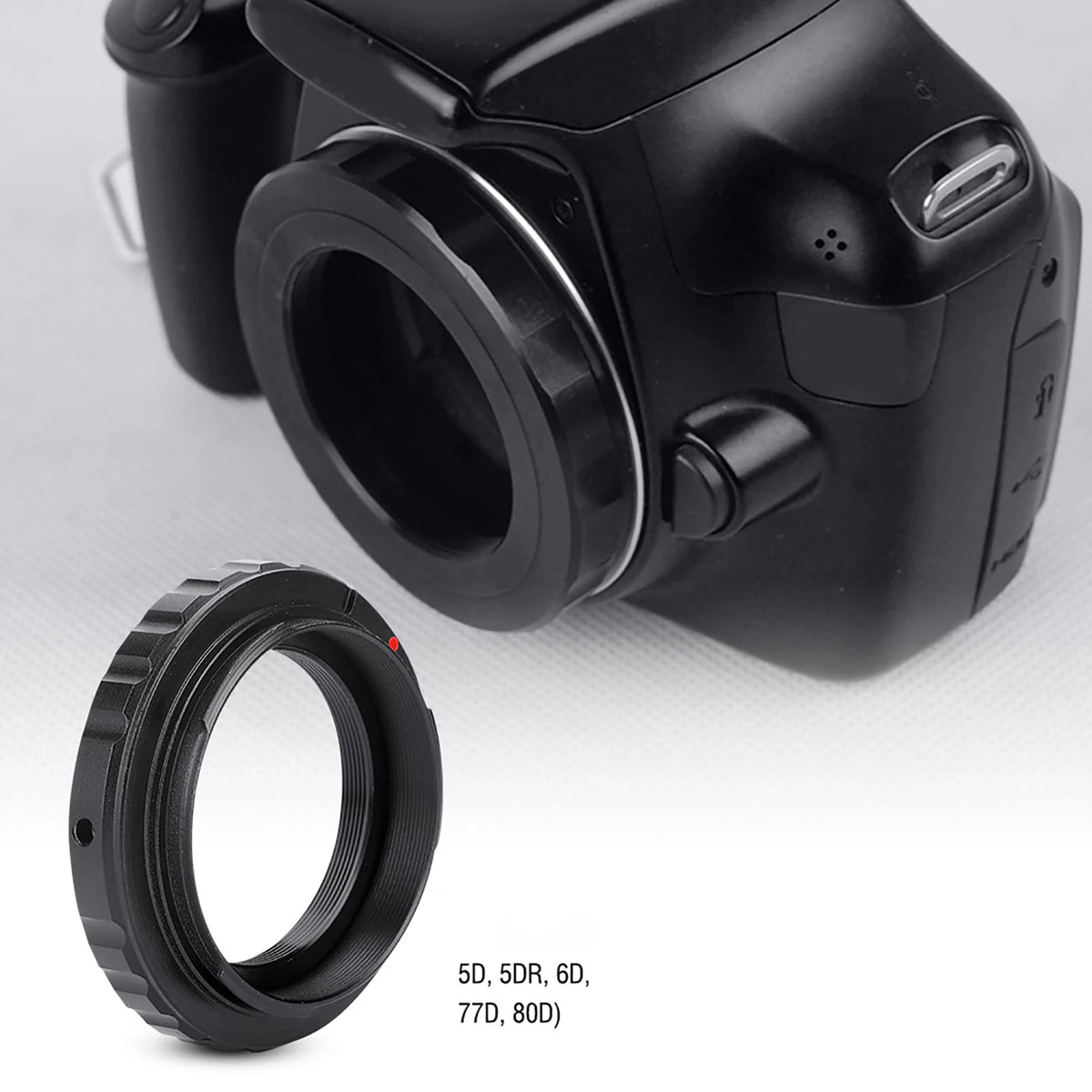 T2/T Mount Aluminum Lens Adapter for Canon EOS EF DSLR Camera Lens Adapter Qst