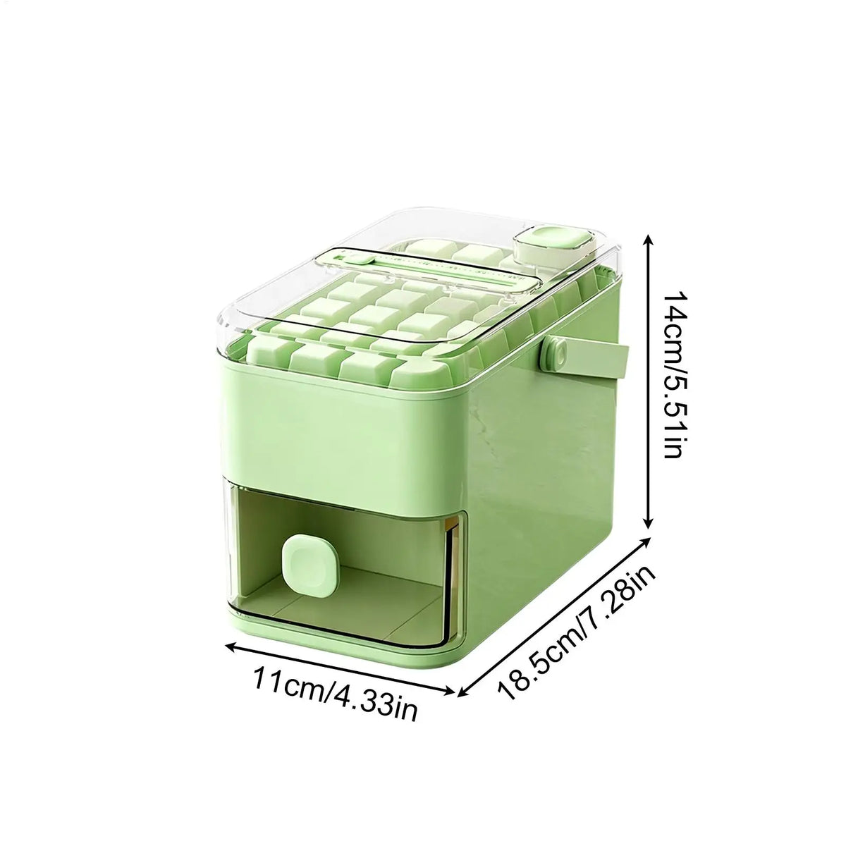 56-Cavity Ice Tray with Double-Layer Press Lid & Storage Box Ice Cube Tray Qme
