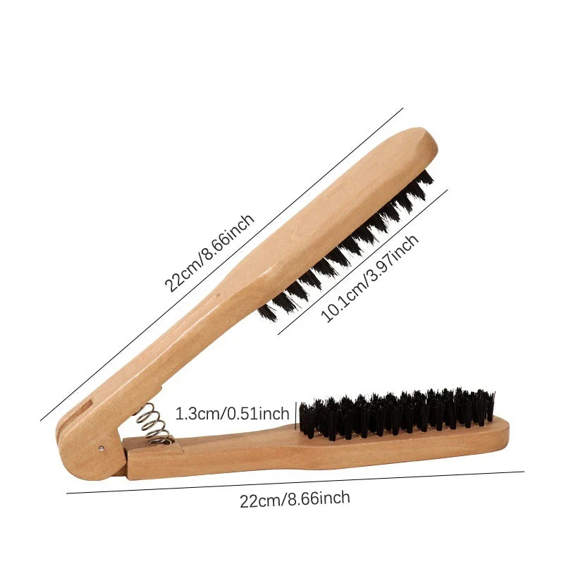 V-Shape Boar Bristle Paddle Brush – Anti-Static Hair Straightener Boar Bristle Hair Brush Qme
