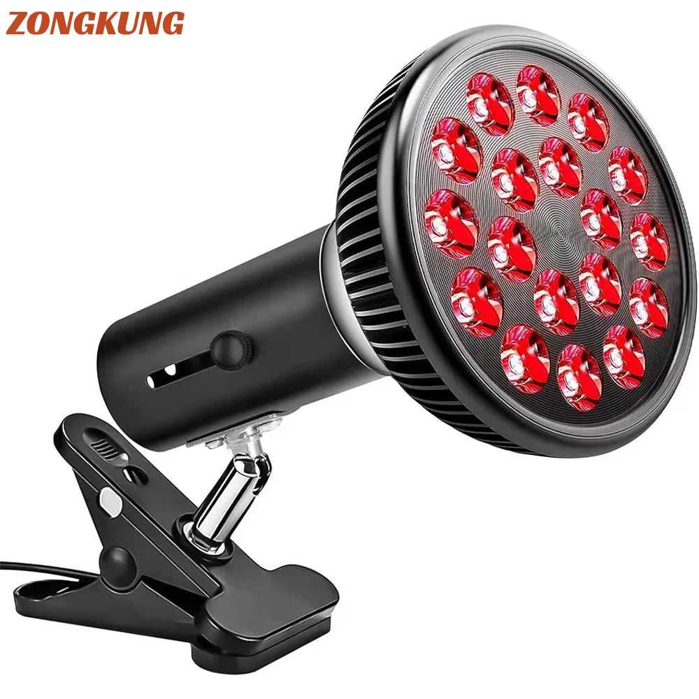 Red Light Therapy Lamp 18 LEDs 660nm & 850nm with Clamp Red Light Therapy Lamp Qst