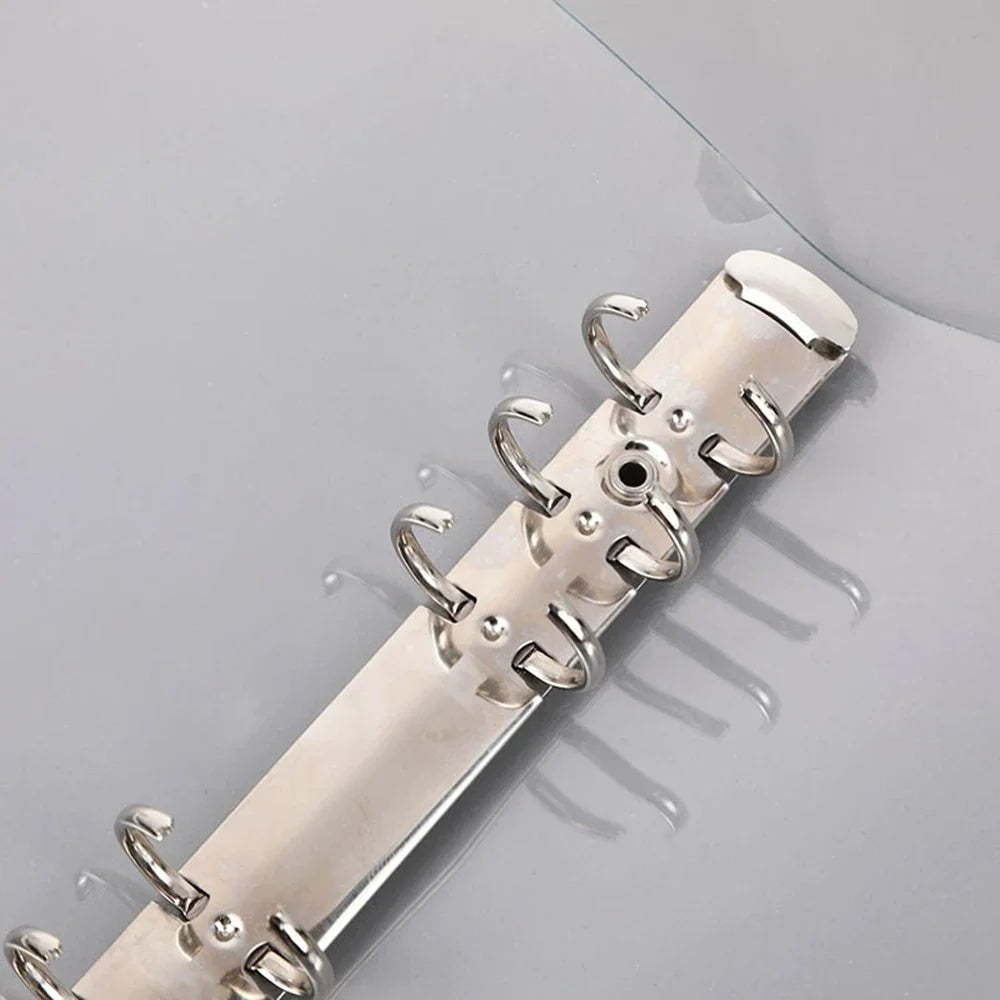 Transparent PVC Clip File Folder A5 A6 Loose Leaf Ring Binder Clip File Folder Binder Qme