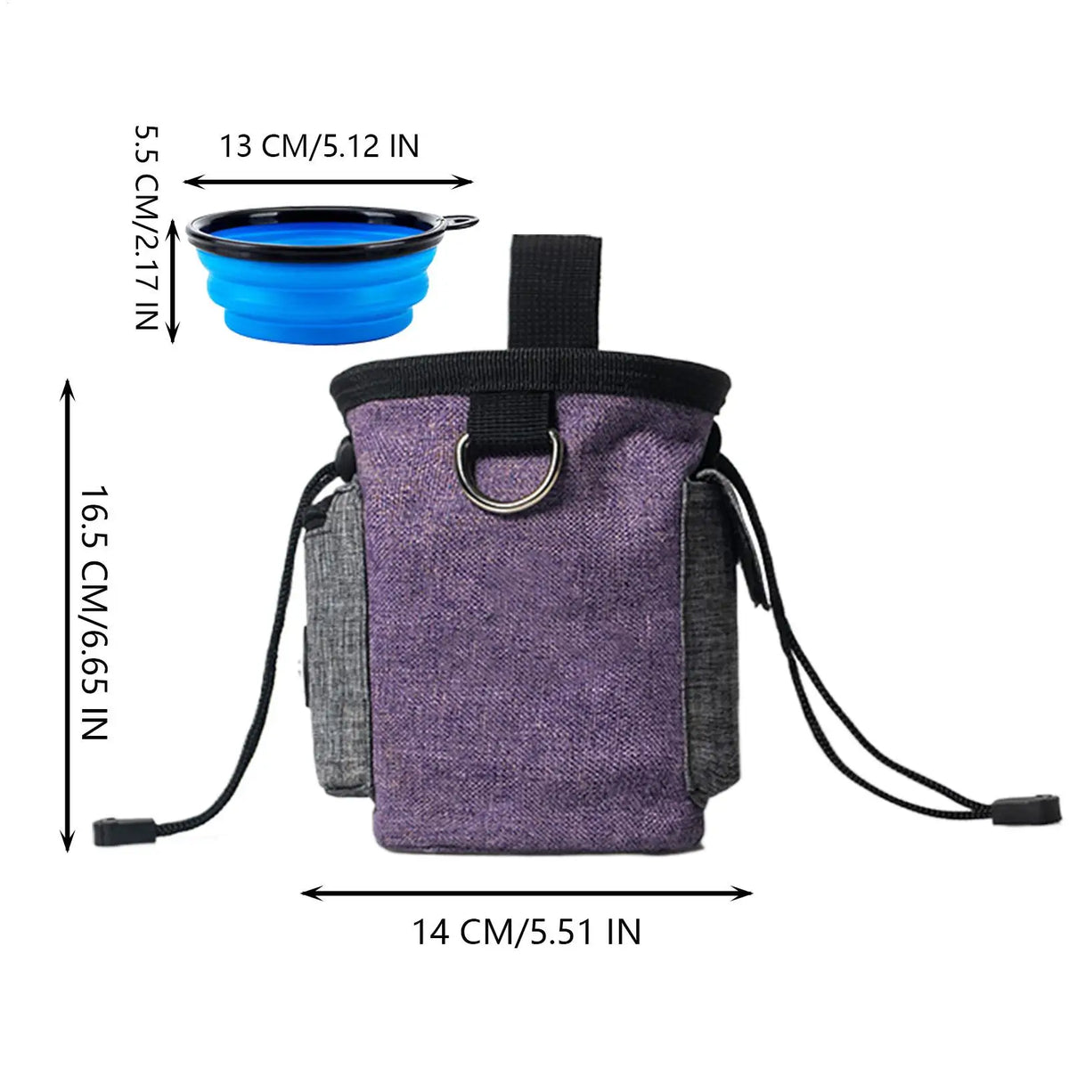 Dog Training Treat Pouch with Folding Bowl – Large Capacity Dog Training Pouch Qme