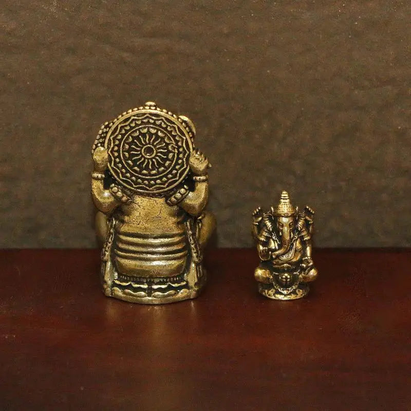 Asian Elephant Desk Ornament Set of 3 – Resin Figurines Decorative Figurine Qme