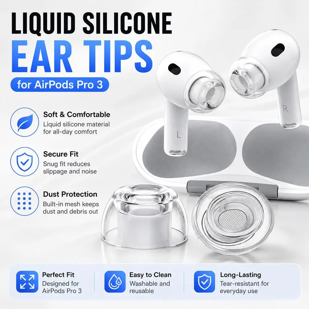 Silicone Ear Tips for AirPods Pro 3 | Replacement Earbuds Cap Earphone Accessories Qme