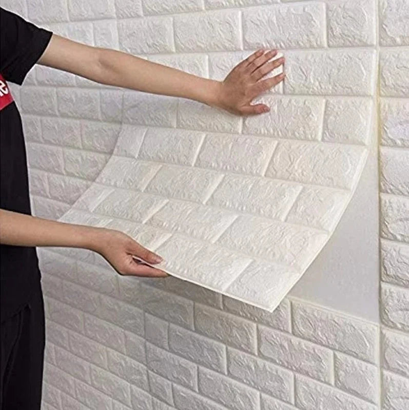 Vintage 3D Brick Self-Adhesive Wall Sticker 77x70cm Wall Sticker Panel Qme