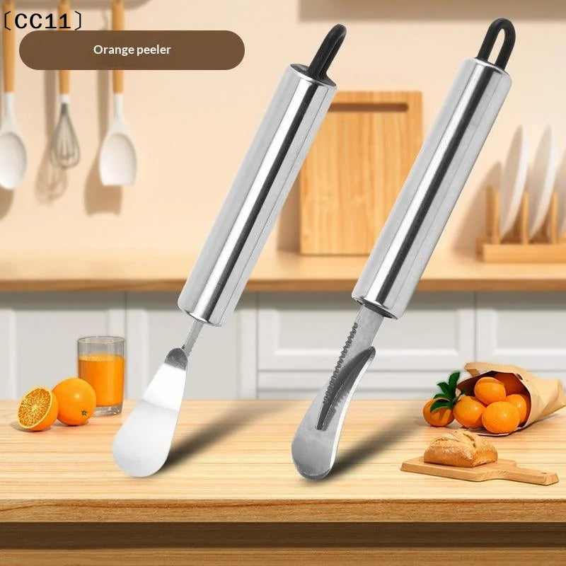 Stainless Steel Orange Peeler & Citrus Tool – Comfort Handle Citrus Peeler Tool Qme