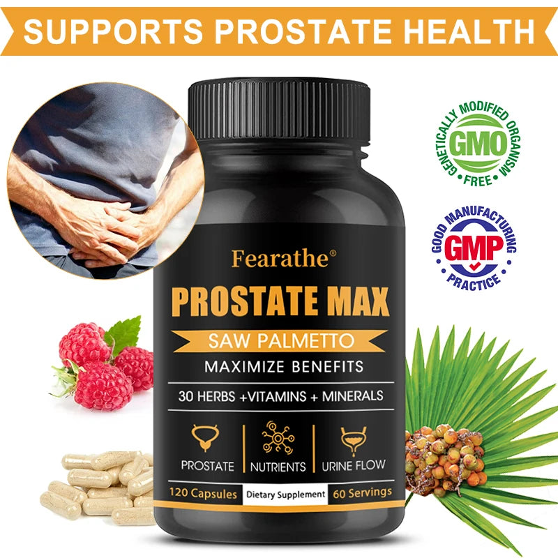 Saw Palmetto Supplement – 30 Plant Extracts for Men's Health Herbal Supplement Qst