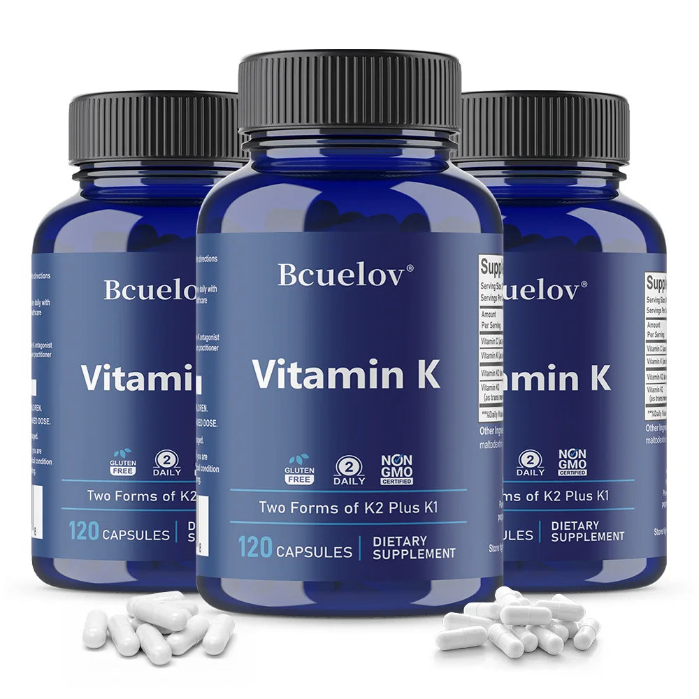 Vitamin K2 1000mcg 120 Veg Capsules – Non-GMO, Gluten Free Vitamin Supplement Qst 120 count-3 bottle