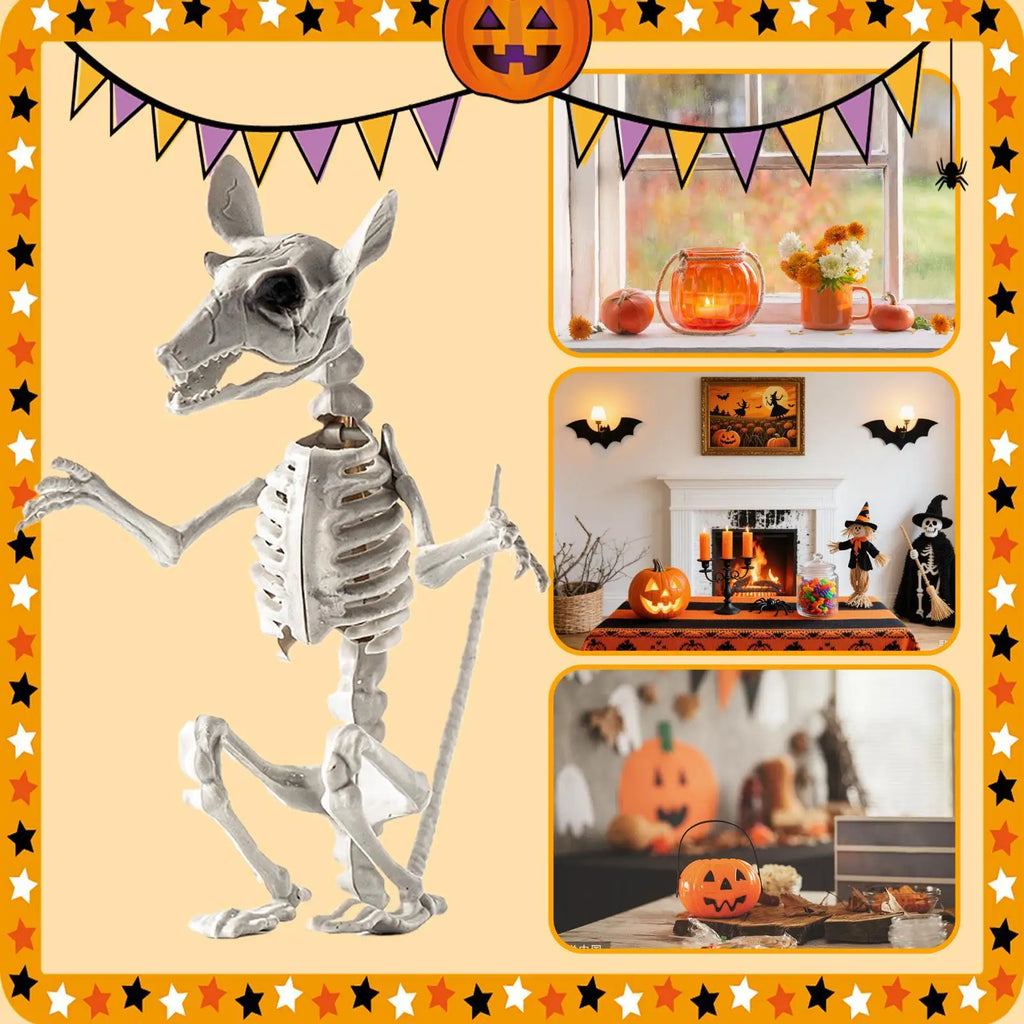 Halloween Animal Skeleton Skull Statues | Resin Decor Halloween Skeleton Decor Qme