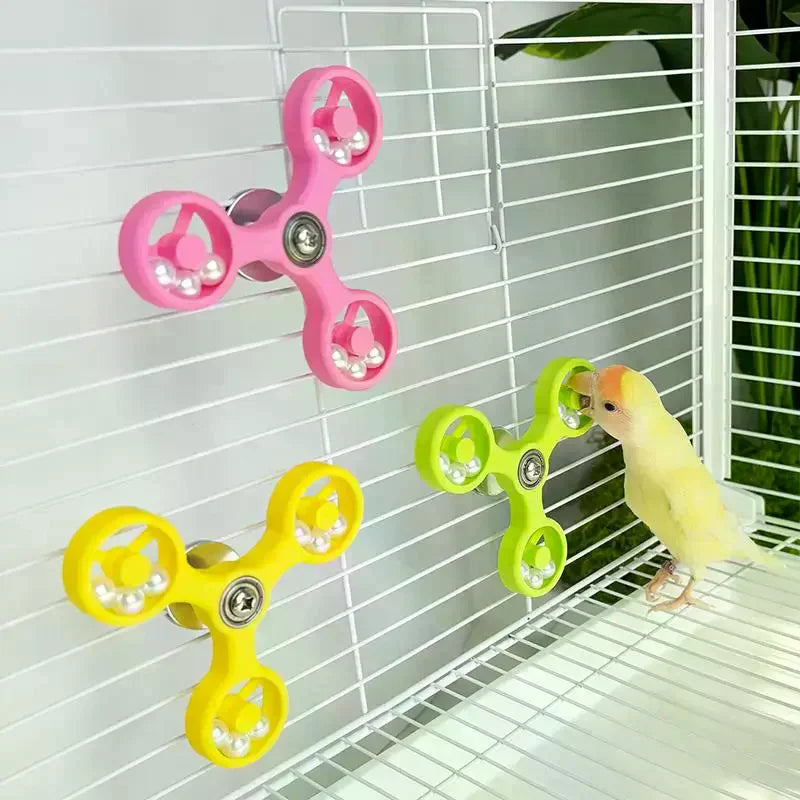 Interactive Rotating Spinner Toy for Cockatiels, Conures & Parakeets Interactive Bird Toy Qme