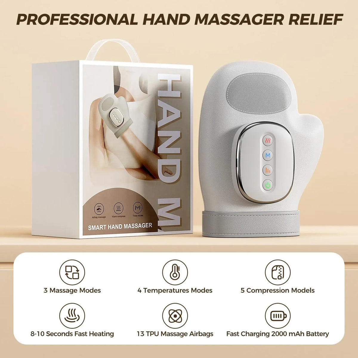 Electric Hand Massager – Airbag Compression Cordless Glove Hand Massager Qst