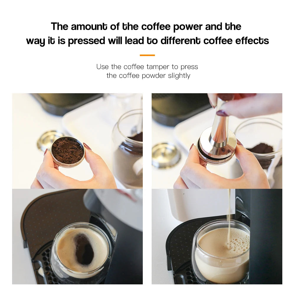 RECAFIMIL Coffee Tamper – Capsule & Portafilter Press Coffee Tamper Qst