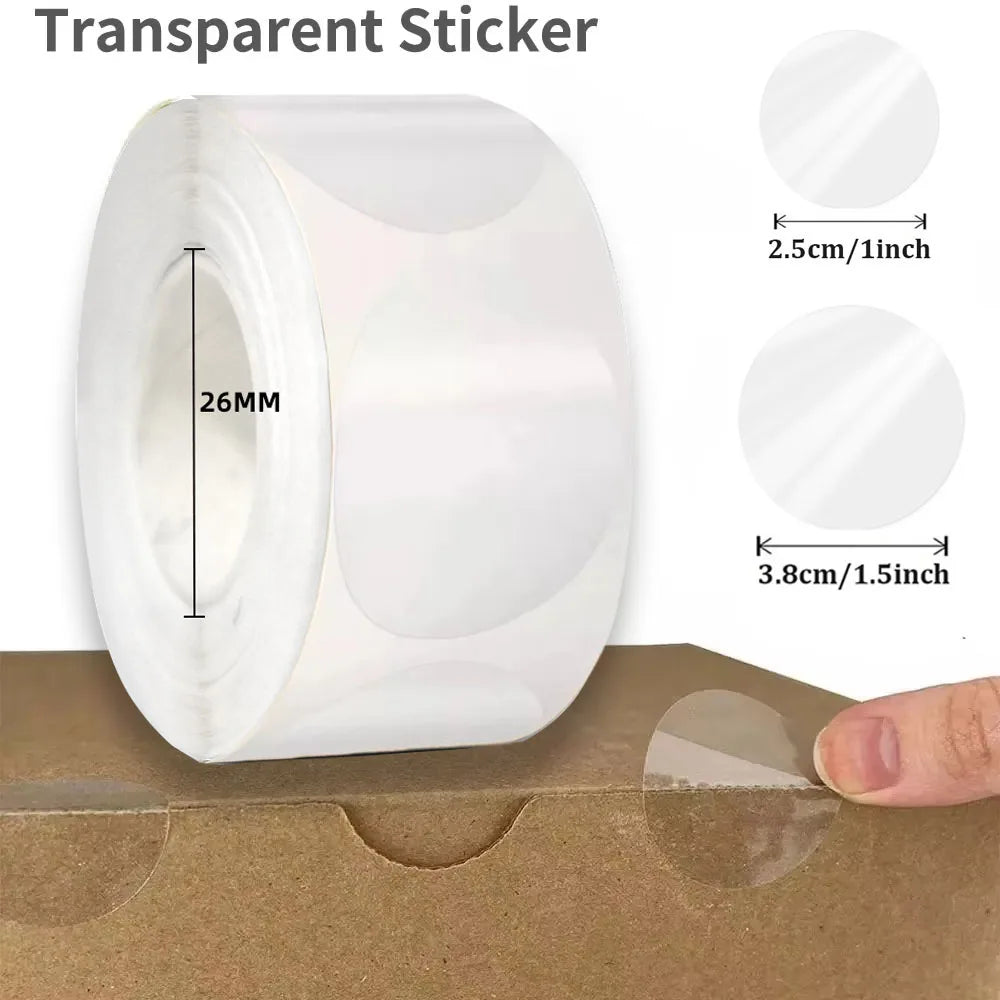 Clear Round Stickers 300–1000 Pack | Transparent Envelope Seals Round Sticker Seals Qme