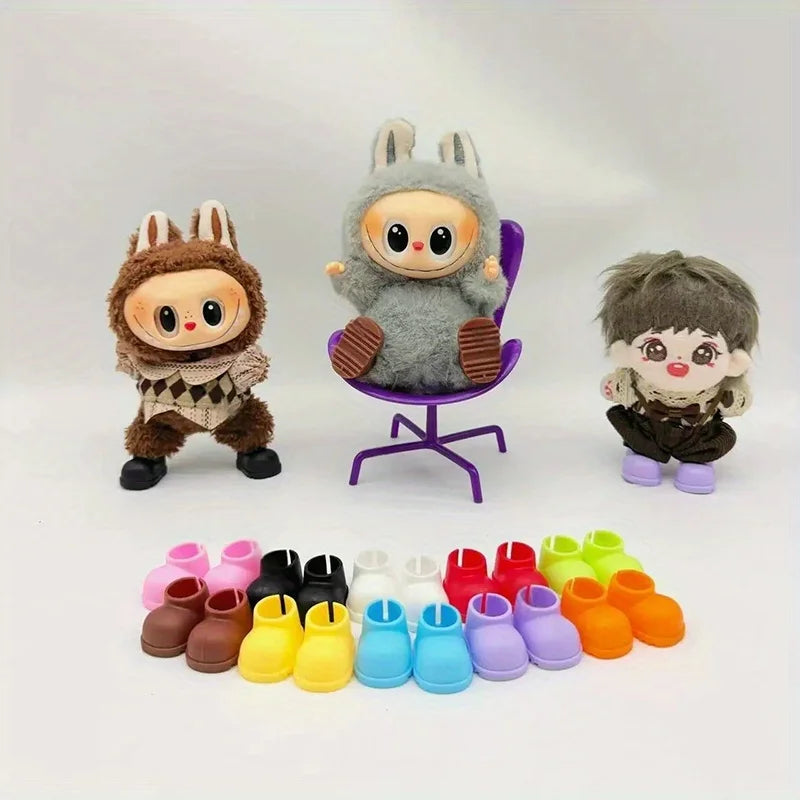 Labubu Doll Shoes 8 Pairs – Multicolor Silicone Accessories Doll Shoe Accessories Qme