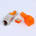 Tool-Free Zinc Alloy Ethernet Termination Plugs | 9 Colors Ethernet Connector Qme CAT6A Orange