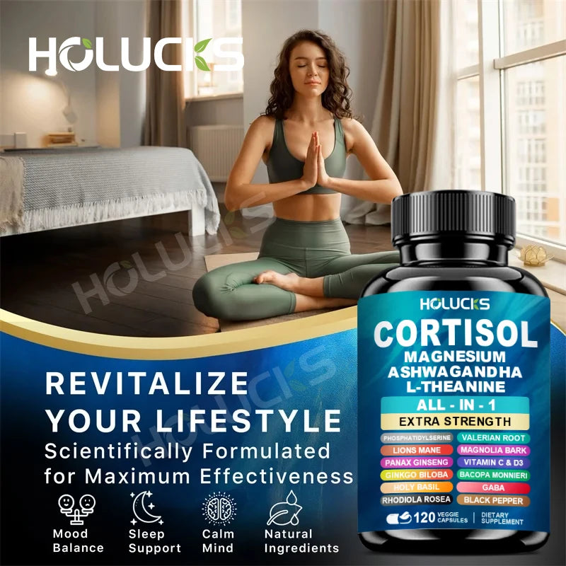 Corti-Soothe Supplement – Cortisol Balance & Sleep Support 120ct Dietary Supplement Qst