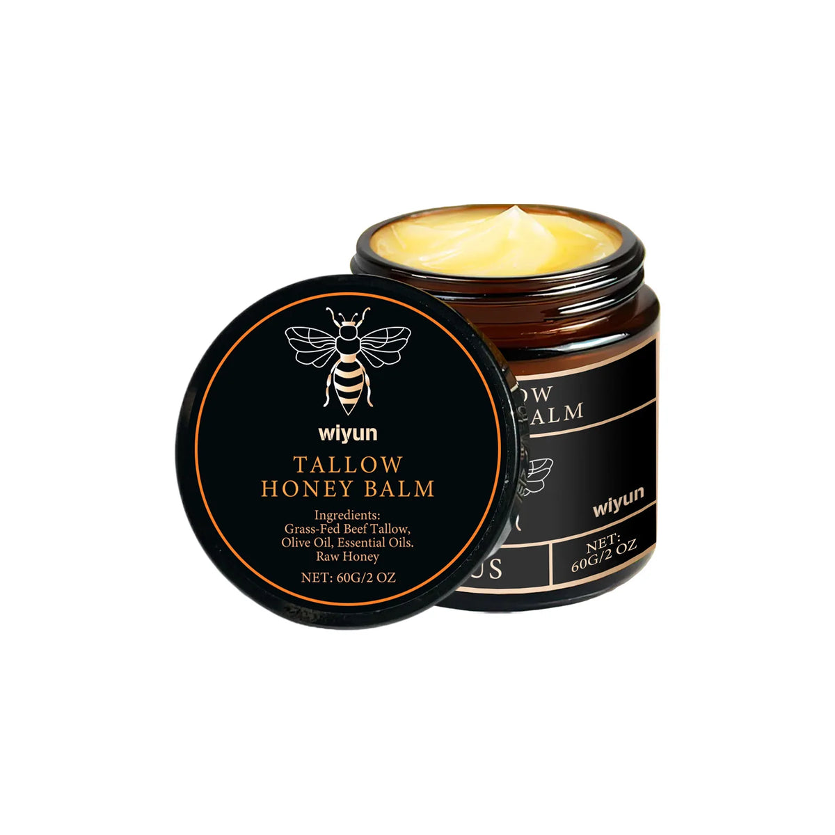 Grass Fed Beef Tallow & Raw Honey Moisturizing Balm Moisturizing Balm Cream Qst 60g