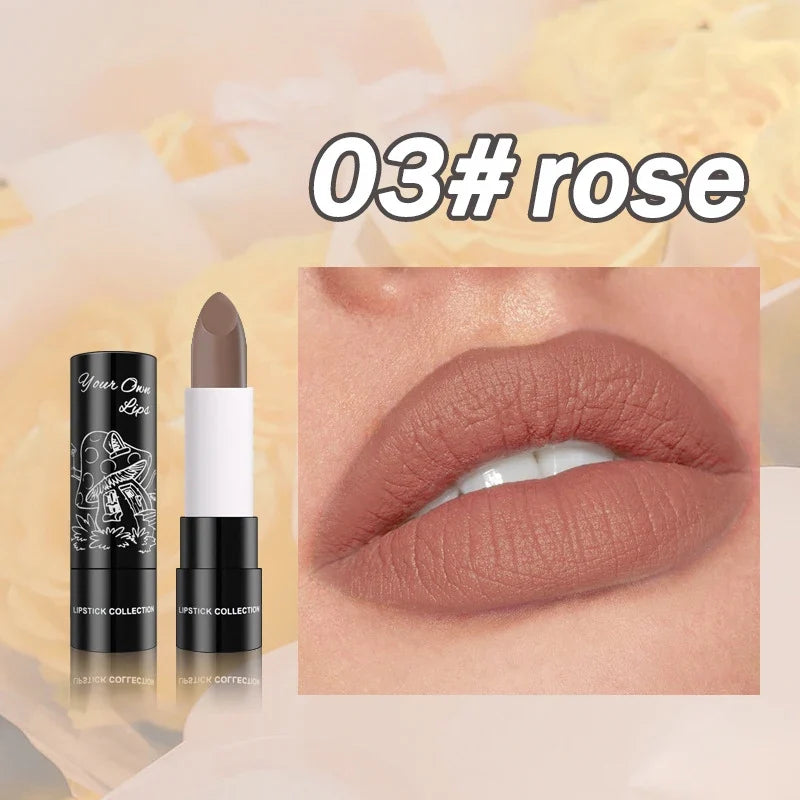 Matte Lipstick Vibrant Colors – Waterproof & Non-Transfer Matte Lipstick Qme 03 rose