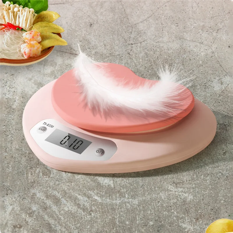 MiLESEEY B15C Heart-Shaped Kitchen Scale 5kg Pink Digital Digital Kitchen Scale Qst