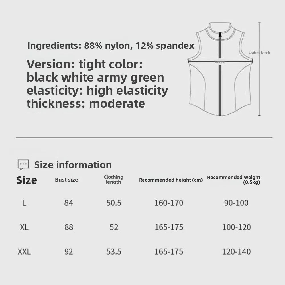 Slim Fit Yoga Crop Vest | Sweat-Wicking Nylon Tank Top Yoga Crop Vest Qme