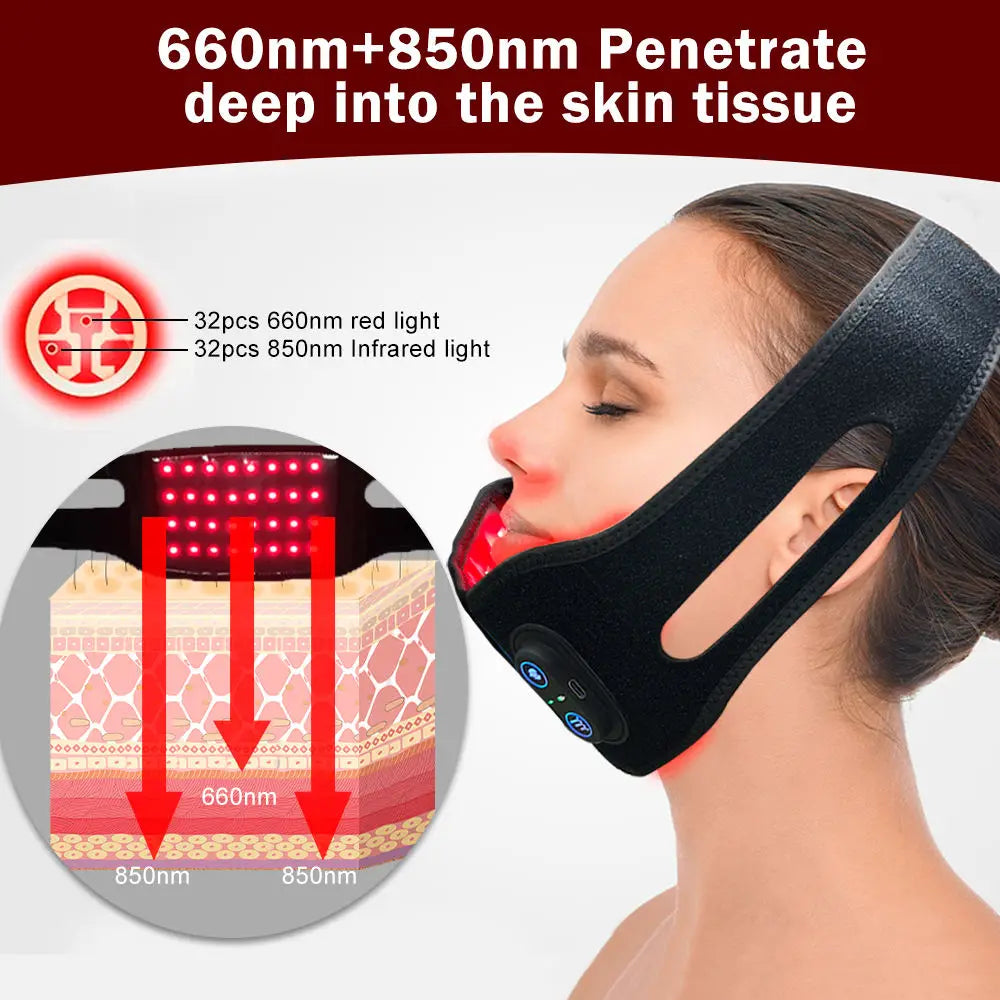 LED Red Light Therapy Chin Belt 660nm 850nm Infrared | ZONGKUNG LED Therapy Belt Qst