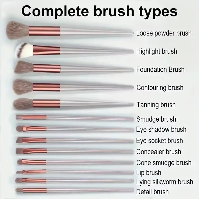 13-Piece Soft Fluffy Makeup Brush Set – Foundation & Eye Shadow Makeup Brush Set Qst