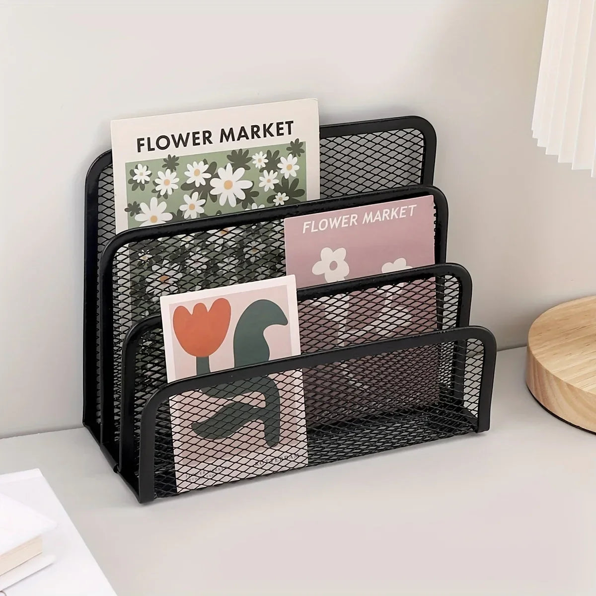 Metal Mesh Desk Organizer – Multi-Tier File & Letter Rack Desk File Organizer Qme