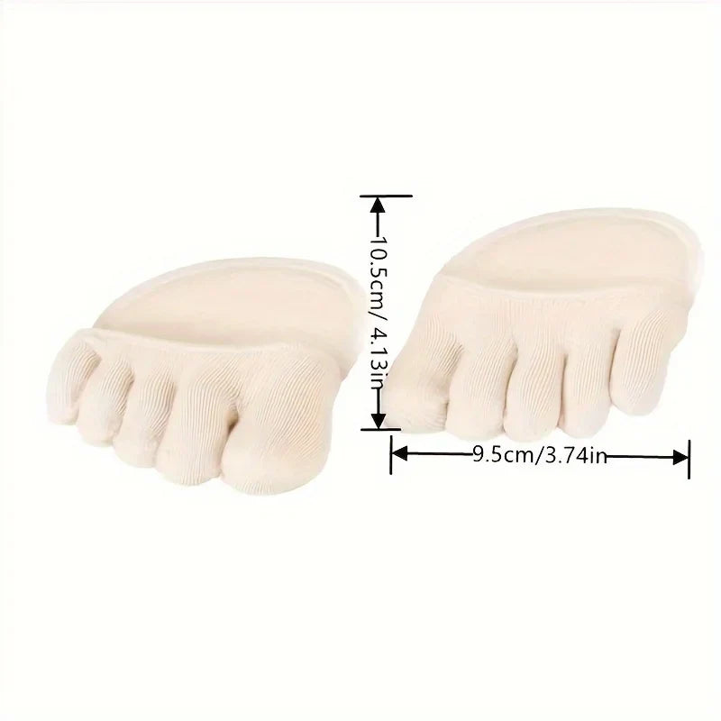 Women's Five Toe Half Palm Socks – Invisible High Heel Forefoot Pad Forefoot Toe Socks Qme