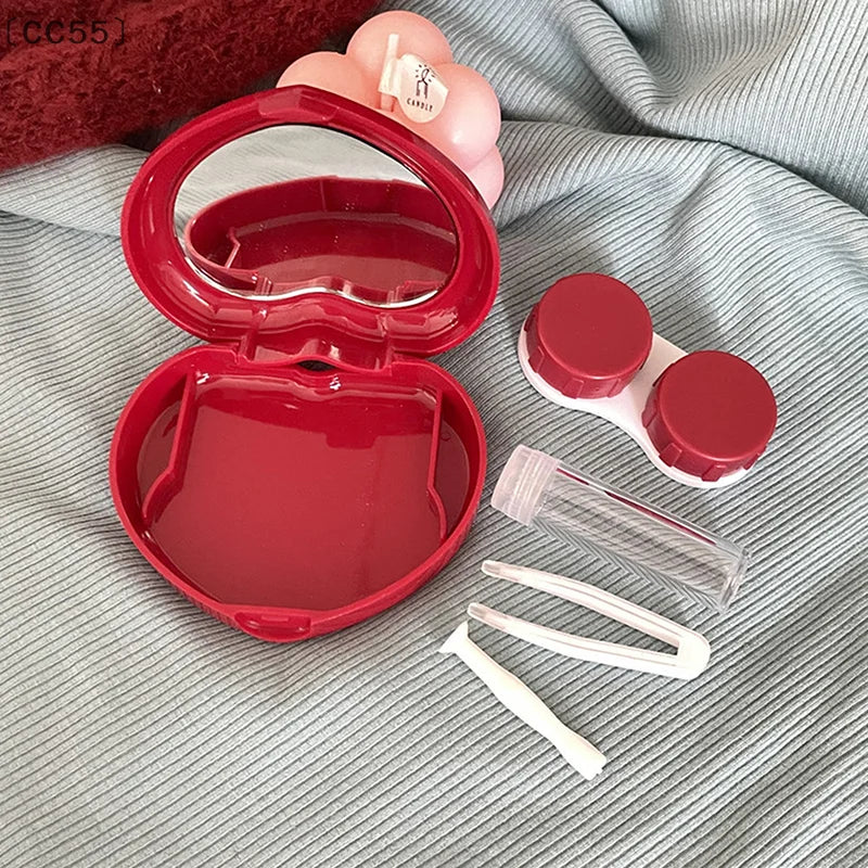Candy Color Contact Lens Case with Mirror – Travel Storage Contact Lens Case Qst