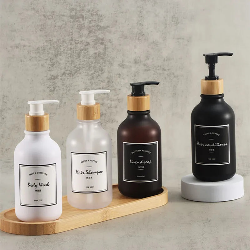 Wood Pump Soap Dispenser Bottle – Refillable Liquid Container Soap Dispenser Qme