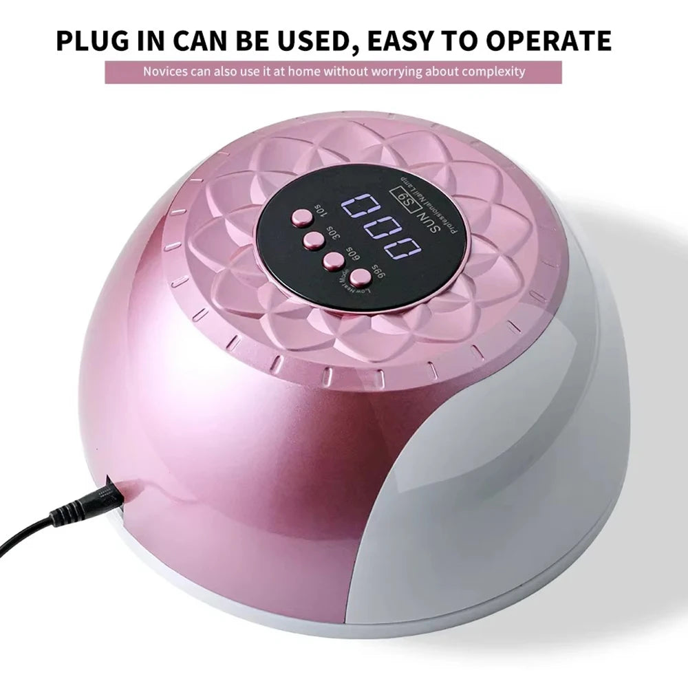 268W UV LED Nail Lamp – 57-Bead Gel Polish Dryer | Salon Use UV LED Nail Lamp Qst
