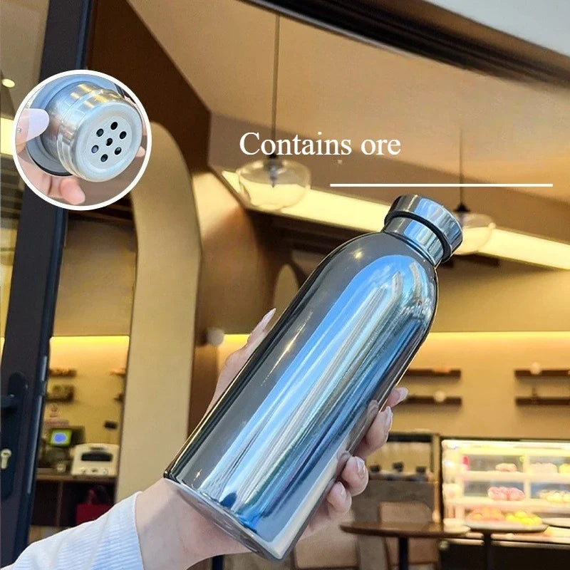 Mirror-Finish Lidded Stainless Steel Insulated Cup 500ml Insulated Tumbler Qme