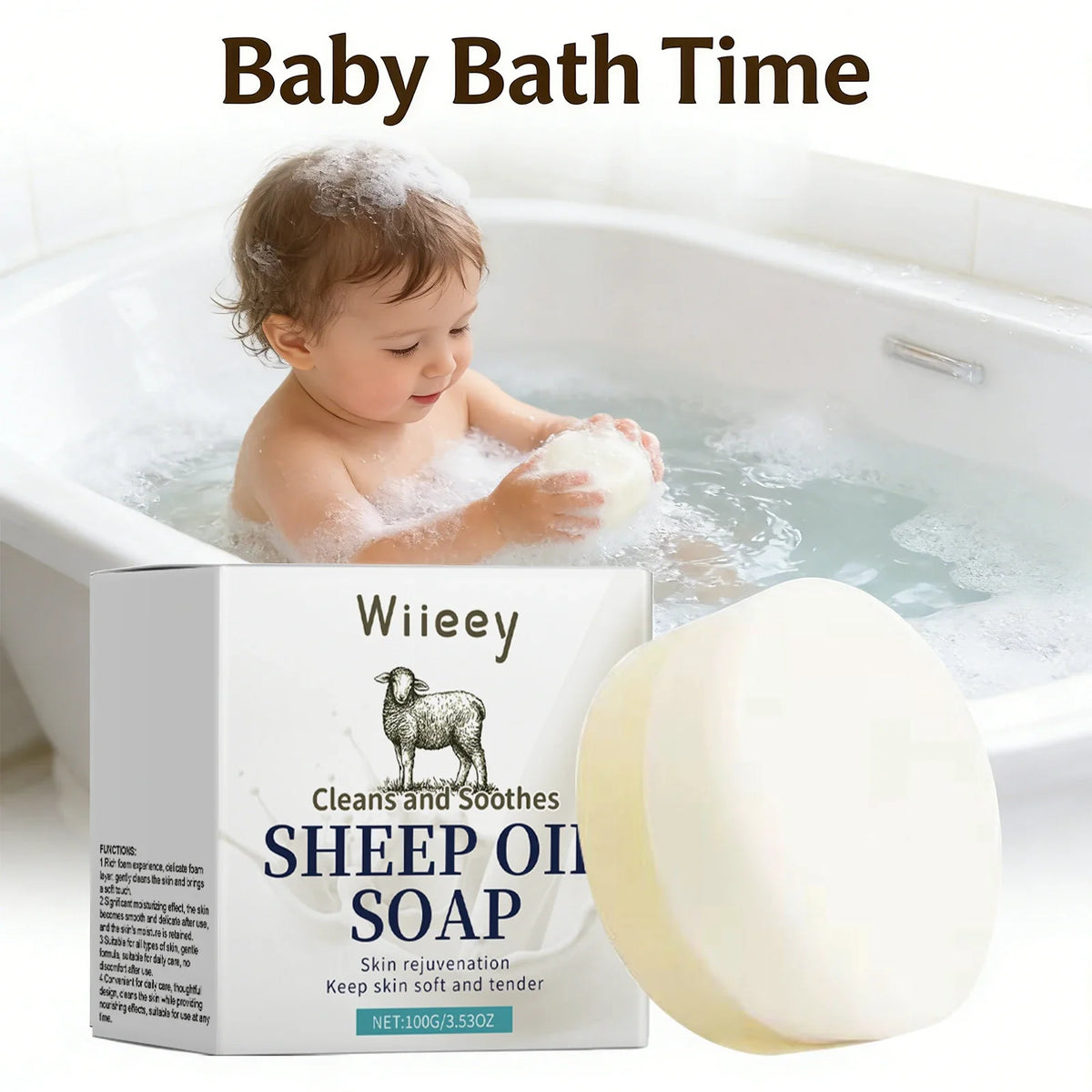 Natural Sheep Oil Soap for Kids – Gentle Cleansing Bar Kids Cleansing Soap Qme