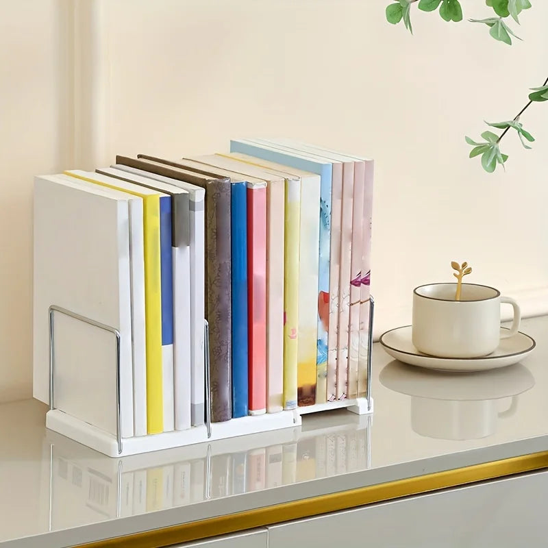 Adjustable Book Shelf Desk Organizer for Home & Office Desk Book Organizer Qme