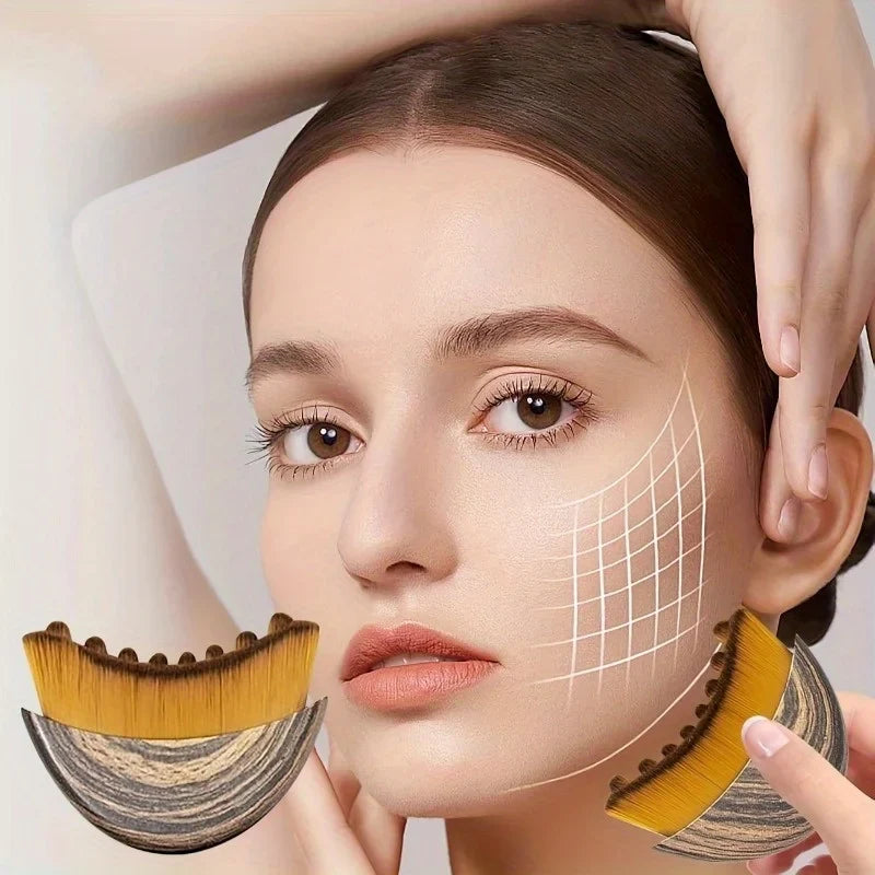 Ergonomic Face & Body Massage Brush – Skin Contouring Tool Body Massage Brush Qme