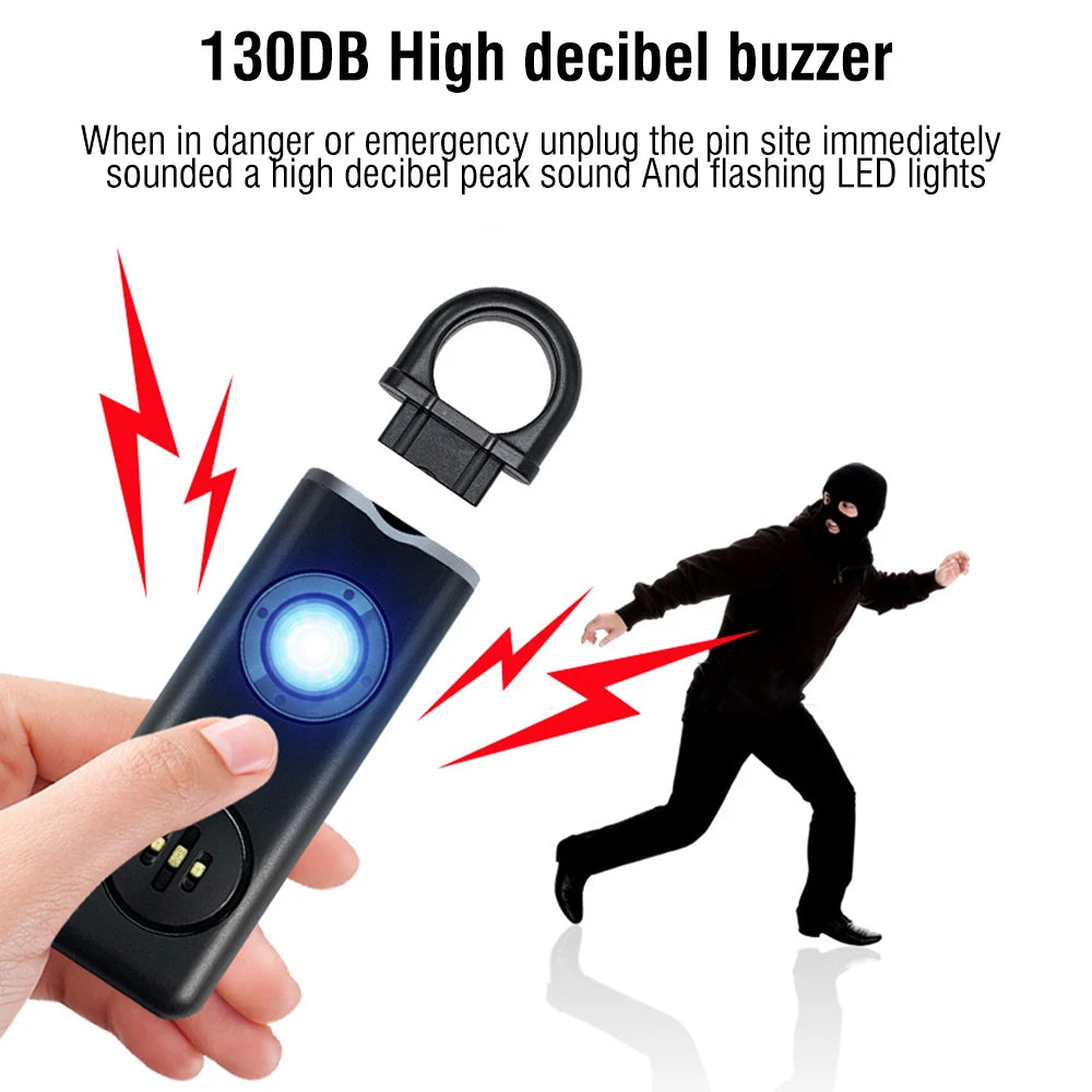 BORUiT EDC Keychain Flashlight – 130dB Alarm, Type-C Rechargeable EDC Keychain Flashlight Qst
