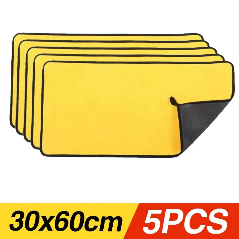 Thickened Microfiber Car Cleaning Towels – Lint-Free, Quick-Dry Microfiber Cleaning Towels Qme 5pcs 30x60cm