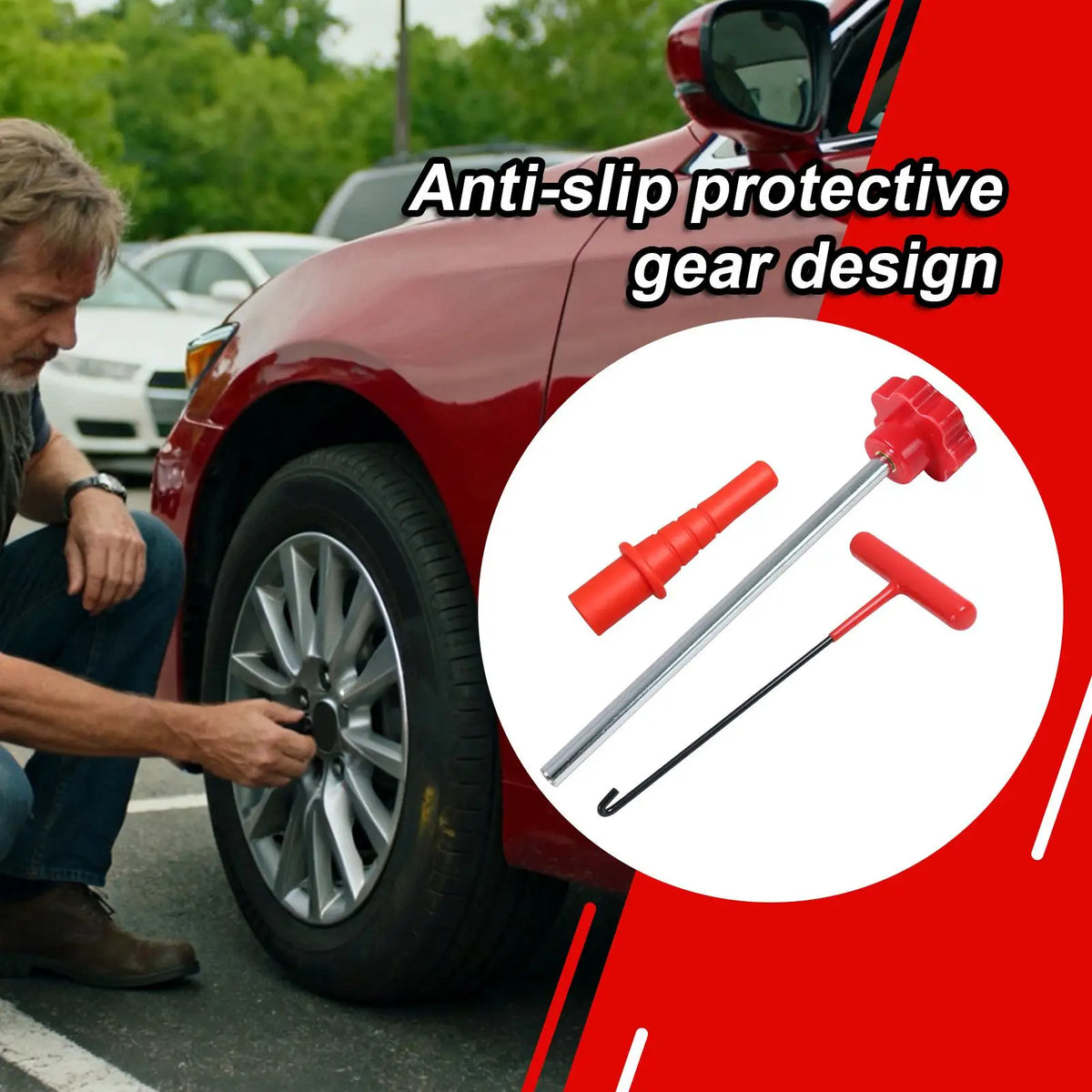 3-Piece Alloy Tire Valve Stem Removal Tool Set | Non-Slip Tire Valve Tool Set Qme