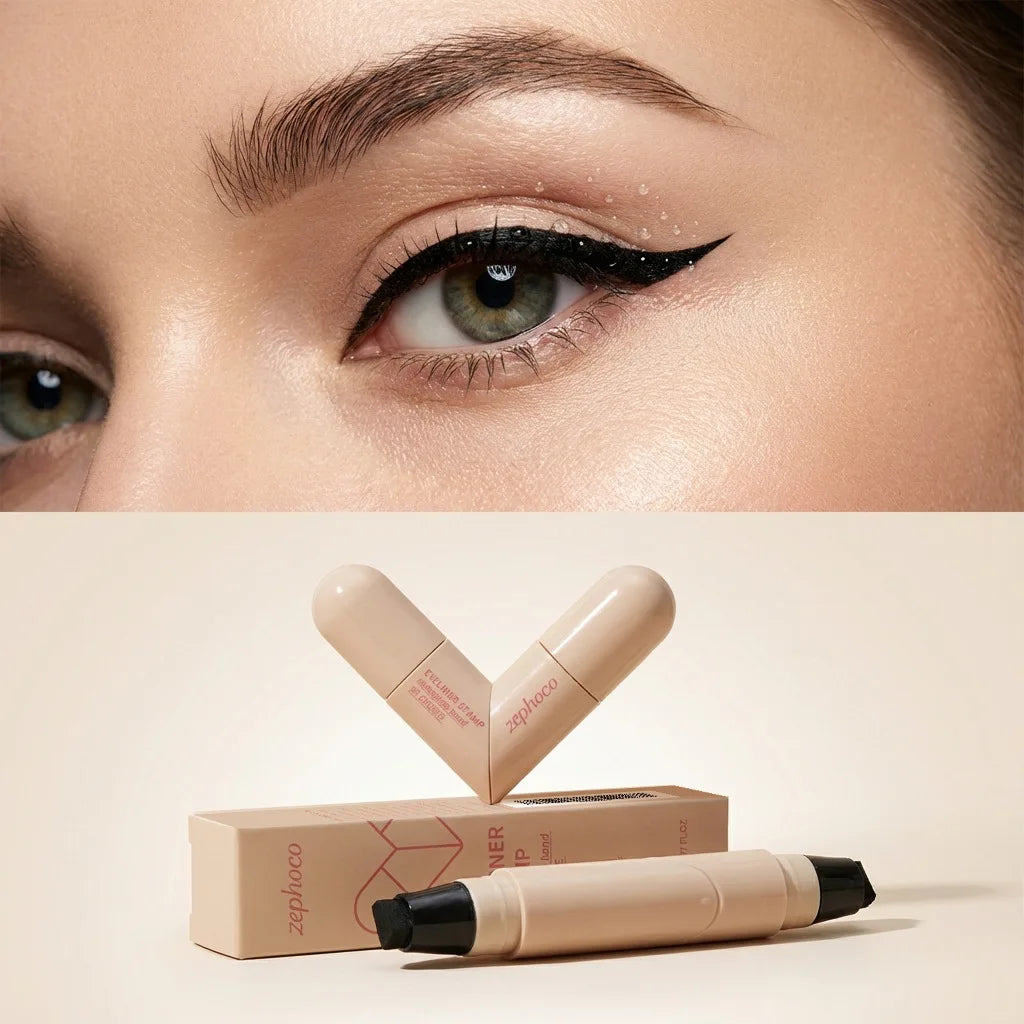 Dual-Ended Liquid Eyeliner Stamp Pen – Waterproof & Pigmented Liquid Eyeliner Pen Qst