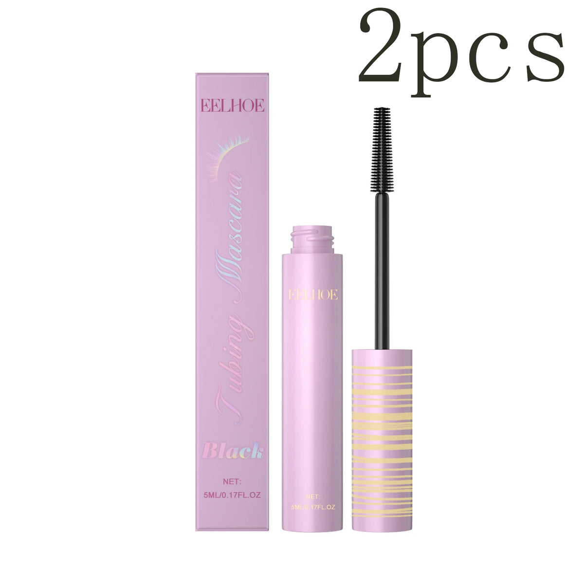 Eelhoe Black Mascara – Smudge-Proof Volumizing Eye Makeup Volumizing Mascara Qst 2pcs