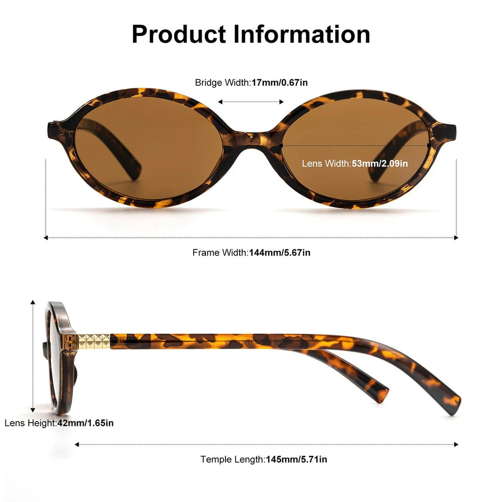 VOPHA Oval Retro Sunglasses UV400 Unisex Small Face S35 Retro Oval Sunglasses Qst